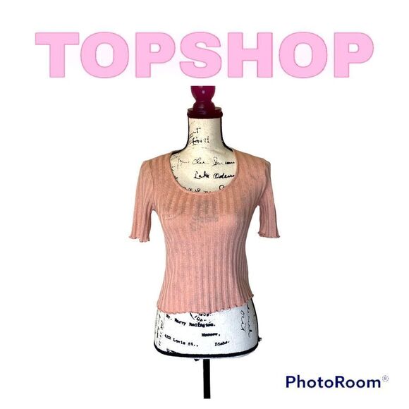TOPSHOP Ribbed Crop Tee - Picture 1 of 8